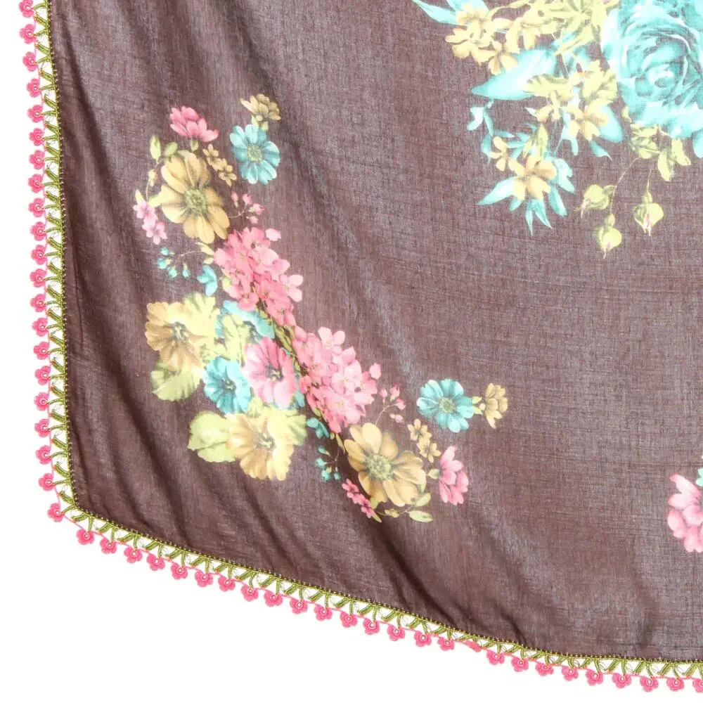 Tulbent Scarf Handmade Crochet Detailing NWOT